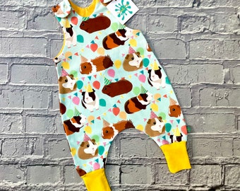 Guinea pig party baby romper, baby clothes, baby romper, toddler romper, guinea pigs, baby gift, toddler clothing, organic