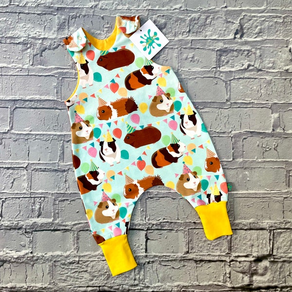 Guinea pig party baby romper, baby clothes, baby romper, toddler romper, guinea pigs, baby gift, toddler clothing, organic