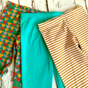 3 pair bundle deal any fabric leggings (6-12 years)