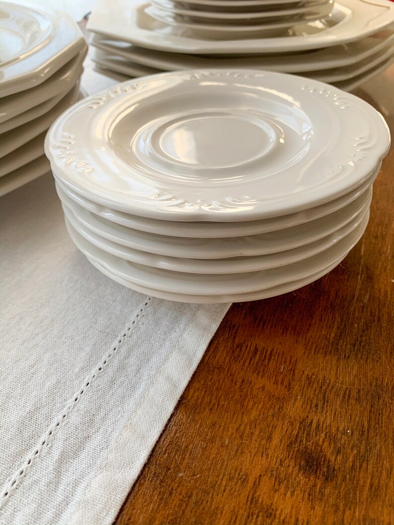 Pfaltzgraff Plate Set of 6White DishesSaucersIronstoneMade Etsy