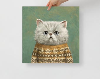Cat in Sweater Art Print