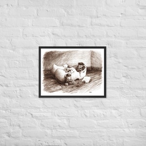 Muizen in de Klompen (Framed Art Print)