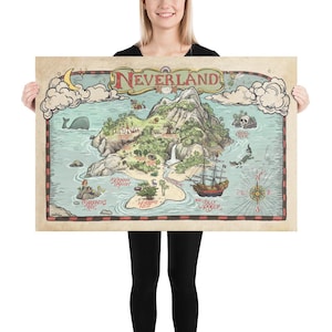 Impressão do mapa de Neverland (24" X 36")