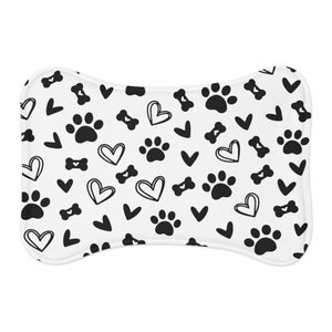 Personalized Pet Bowl Mats, Lover Gift,  Lover Gift, Pet Gift, Pet Placemat, Water Bowl Mat, Food Bowl Rug