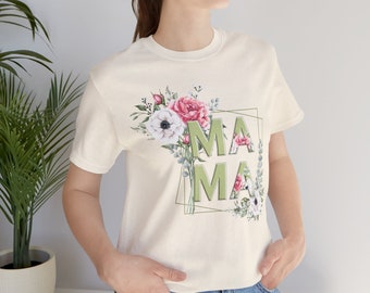 T-shirt fleurs de maman, cadeau fête des mères anniversaire de fleurs de maman.