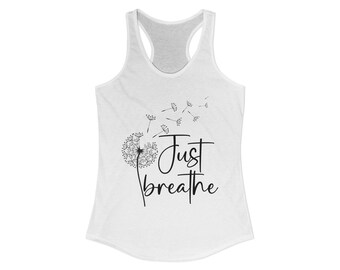 Women's Yoga Tank Top – Just Breathe Mindful Meditation Shirt