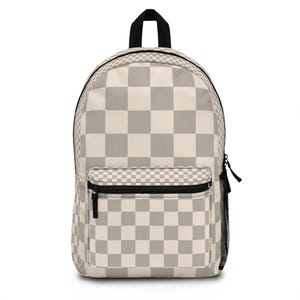 Checker Backpack, Plaid Rucksack, School Bag, Outdoor Gear, Travel Knapsack
