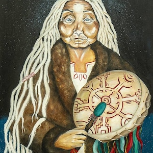 Grandmother of the Sacred Drum Giclee print