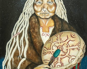 Grandmother of the Sacred Drum Giclee print