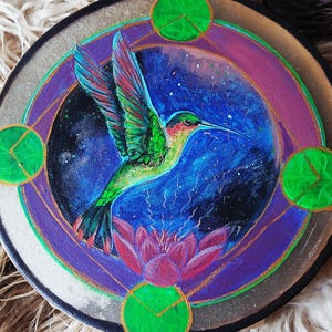 14&quot;Hummingbird medicine drum,one-off,hand crafted ceremonial instrument