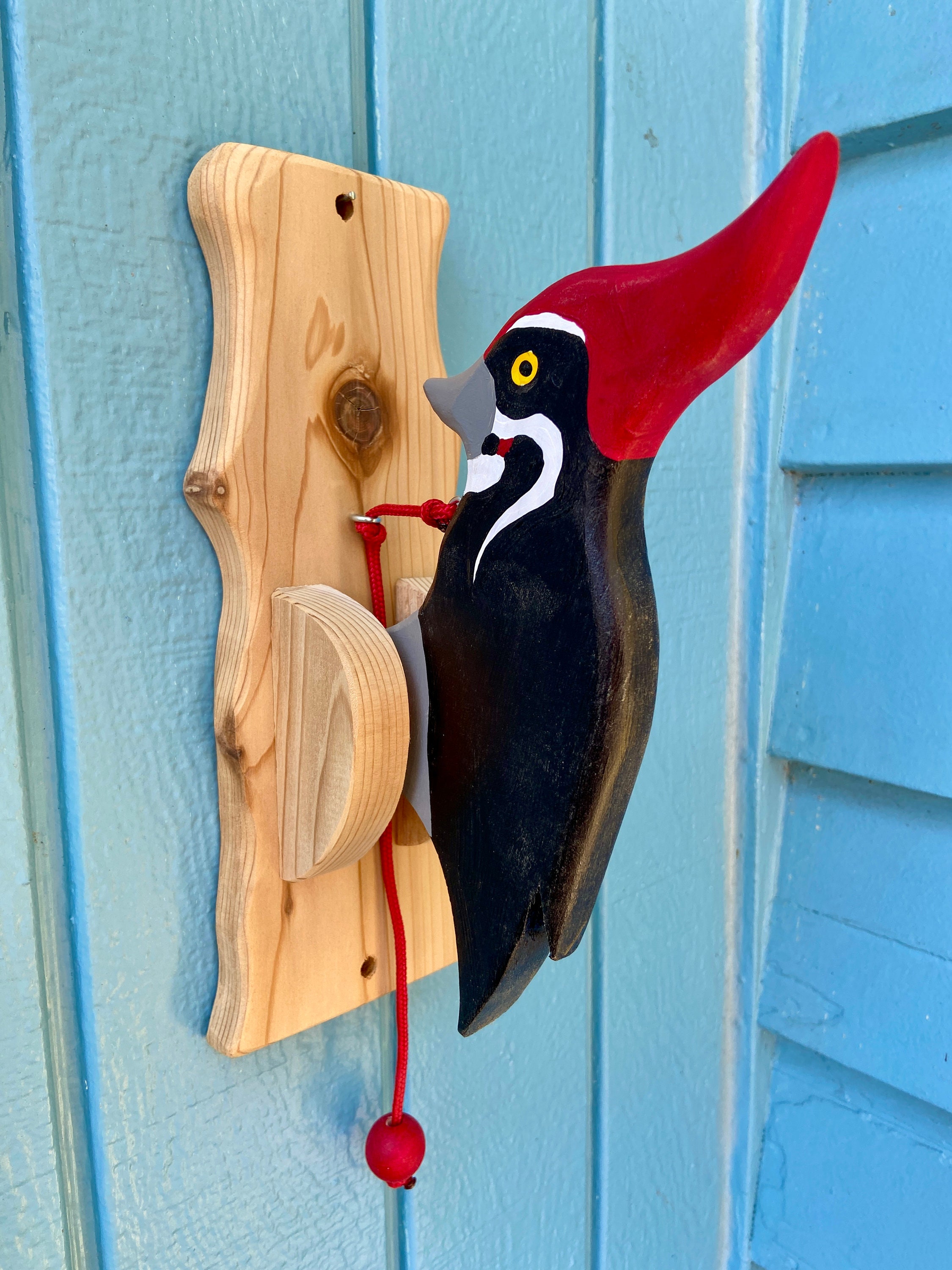 Pileated Male Wood Pecker Door Knocker. - Etsy