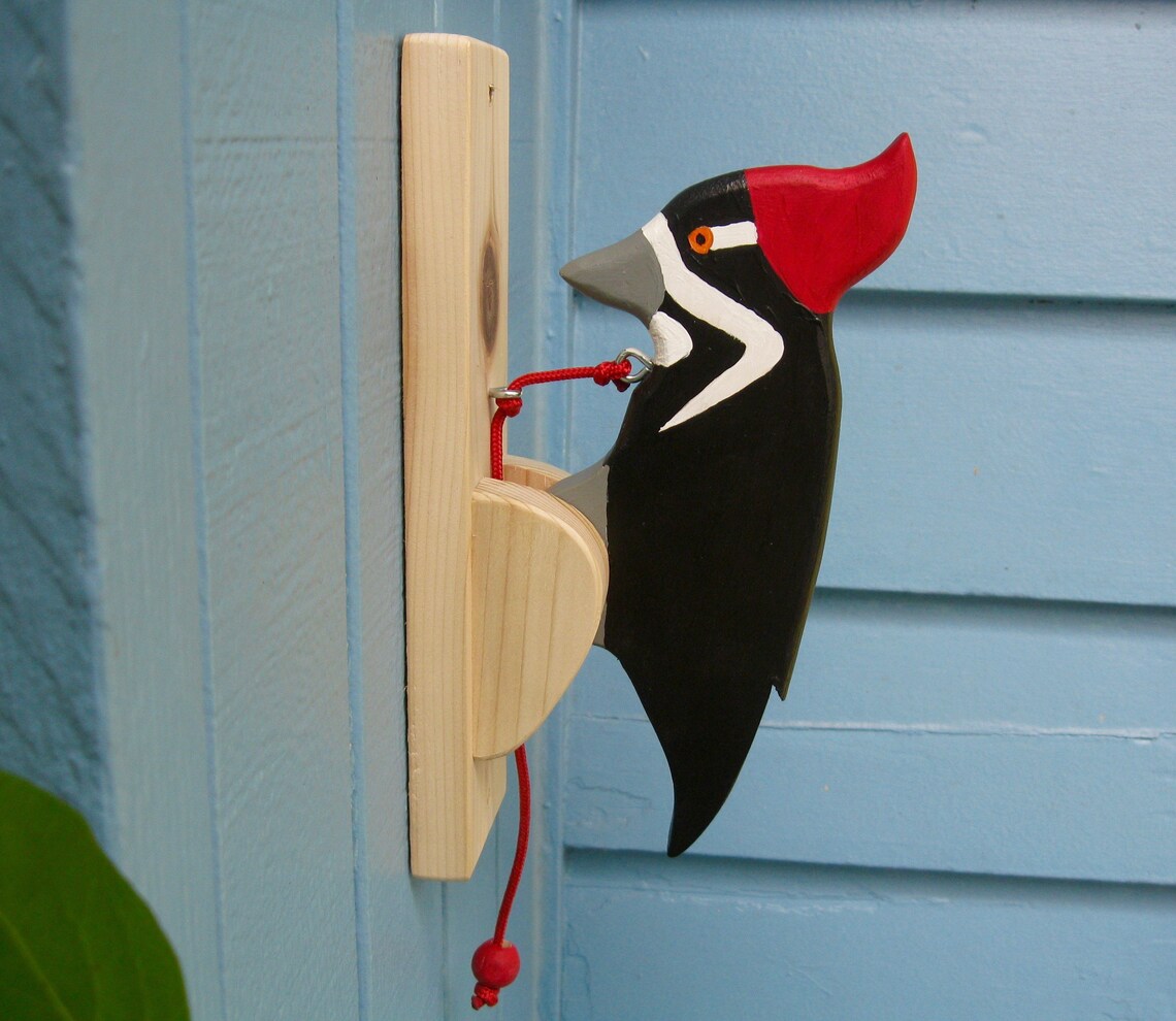 Pileated female woodpecker door knocker. Etsy