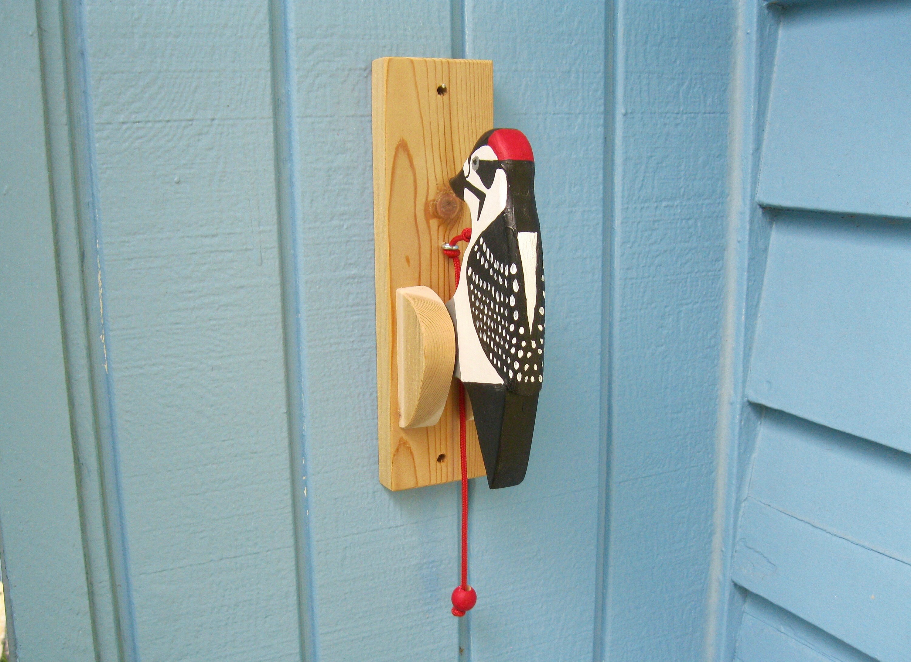 Downy woodpecker door knocker. Etsy