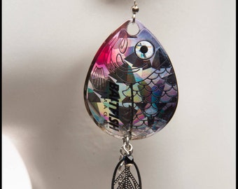 Silver Baitfish Spinner Earrings