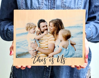 Photo on Wood Pallet, Wood Photo Print, This is Us Wooden Sign, Custom Wood Photo, Photo Wood Print, Anniversary Gift, Custom Wood Photo