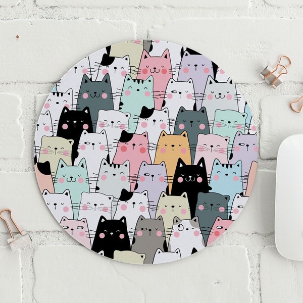 Cat Mousepad, Gift for Cat Lover, Cat Desk Decor, Kitten Mousepad, Funny Cat Decor, Cute Mouse Pad, Cat Lover Gift, Cat Themed Decor, Pad