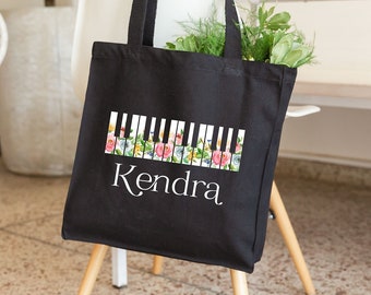 Personalized Music Bag, Personalized Music Teacher Gift, Music Tote Bag, Piano Gift, Music Teacher Bag, Piano Tote Bag, Personalized Piano