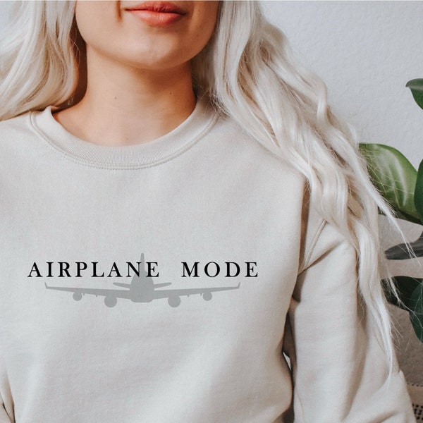 Travel Sweatshirt, Travel Crewneck, Airplane Mode, Traveler Sweatshirt, Airplane Sweatshirt, Minimalist Crewneck, Gift for Traveler, Plane