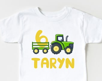 Tractor Birthday Party, Tractor Birthday Shirt, Personalized Tractor Shirt, Personalized Toddler Shirt, Tractor Name Shirt, Toddler Birthday