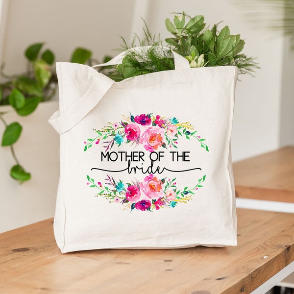Mother of the Bride Tote, Mother of the Bride Gift, Bridal Gift, Floral Bride Bag, Mom Wedding, Mother of the Bride, Family Gift, Wedding