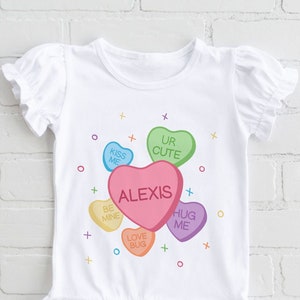 Candy Heart Shirt, Personalized Kids Shirt, Custom Kids Shirt, Custom Kids Tee, Valentines Kids Shirt, Love Kids Shirt, Custom Tee, Hearts