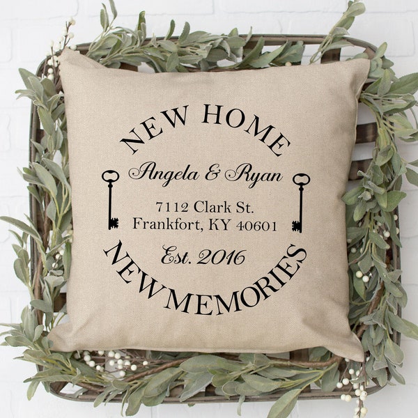 New Home Pillow, Couple Pillow, Our New Home, Custom Pillow Cover, Personalized Pillow, Street Pillow, Est Pillow, New House Gift, New Home