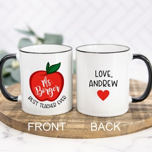 Personalized Teacher Mug, Best Teacher Ever Mug, Preschool Teacher Gift, Back to School Teacher Mug, Best Teacher Ever, Elementary Teacher