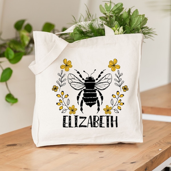 Beekeeper Gift, Personalized Tote Bag, Beekeeper Tote, Honey Bee, Bee Tote, Bumble Bee Bag, Save the Bees Bag, Beach Bag, Bee Gift, Bag