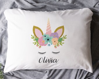 unicorn pillow case glitter pillowcase unicorn pillowcase girls pillow unicorn personalized pillowcase unicorn face PIL-126