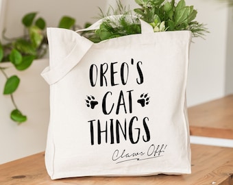 Cat Tote Bag, Cat Travel Bag, Personalized Cat Bag, Pet Name Bag, Unique pet gift, Cat Travel Bag, Supply Bag,  Pet Mom Gift, Gift For Pet