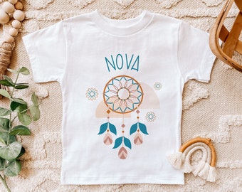 Custom Boho Shirt, Hippie Kids Shirt, Personalized Boho Shirt, Dreamcatcher Shirt, Boho Kids Shirt, Custom Kids Shirt, Toddler Name Shirt