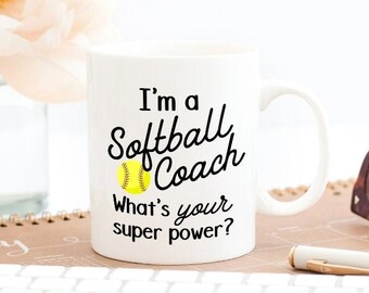 Gift For Softball Coach, Softball Coach Gift, Softball Coach Mug, Super Power Mug, Softball Player Gift, Softball Gift, Softball Mug, Coach