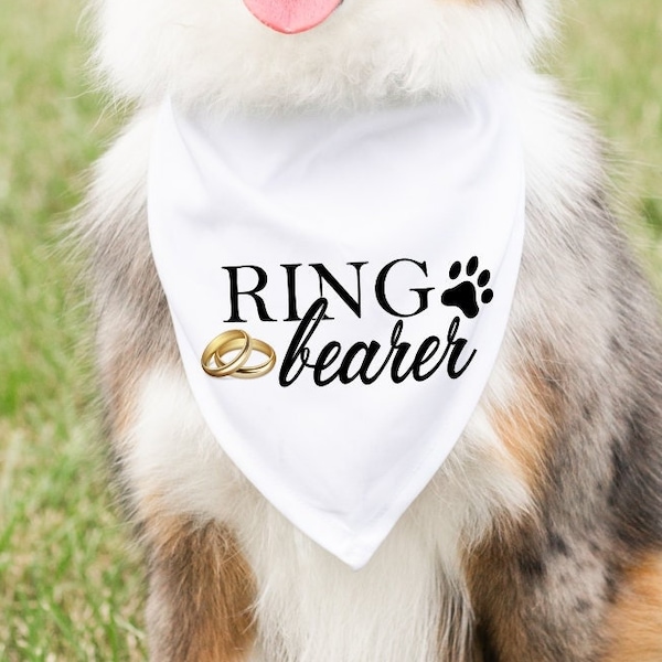 Dog Ring Bearer, Wedding Dog Bandana, Marriage Announcement, Engagement Announcement, Wedding Photo Prop, Tie-On Dog Bandana, Ring Bearer