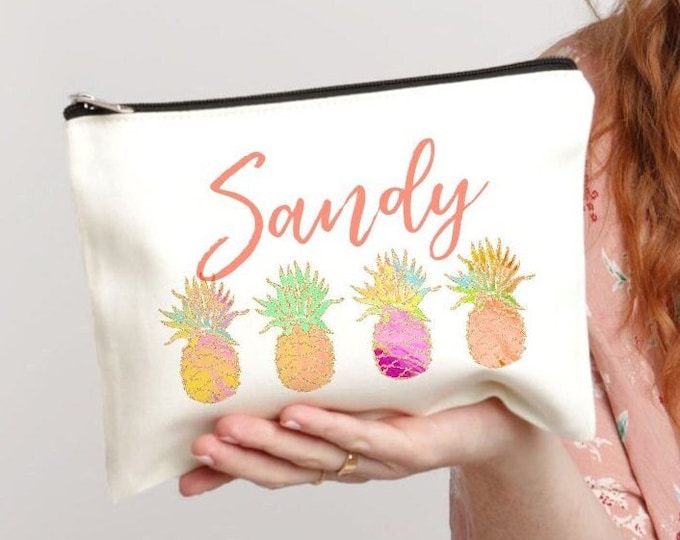 Name Makeup Bag Floral Monogram Bag Bridesmaid Gifts Makeup Etsy