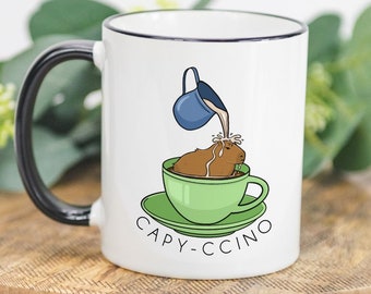 Cappuccino Mug, Capybara Gift, Cute Animal Mug, Capybara Mug, Cappuccino Lover, Cappuccino Coffee Mug, Capybara, Cute Mug Design, Animal Mug
