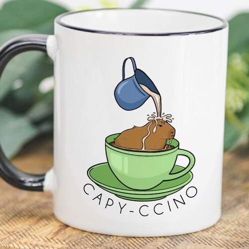 Capybara Gift Cappuccino Mug Cute Animal Mug Capybara Etsy Sweden