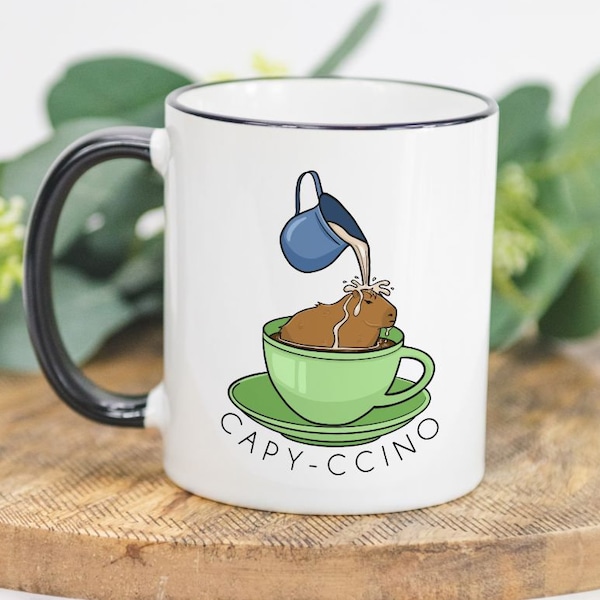 Cappuccino Mug, Capybara Gift, Cute Animal Mug, Capybara Mug, Cappuccino Lover, Cappuccino Coffee Mug, Capybara, Cute Mug Design, Animal Mug