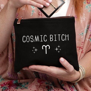 Zodiac Bag, Personalized Makeup Bag, Astrology Gift, Zodiac Pouch, Custom Zodiac Bag, Celestial Gift, Space Lover Gift, Astrology Bag, Bag