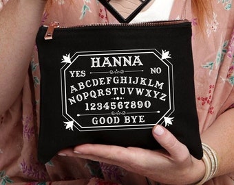 Personalized Gothic Gift, Ouija Board Gift, Witch Gift, Ouija Bag, Goth Accessories, Witchy Bag, Celestial Bag, Gothic Cosmetic Bag, Makeup