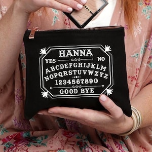 Regalo gótico personalizado, regalo de tabla Ouija, regalo de bruja, bolsa Ouija, accesorios góticos, bolsa de bruja, bolsa celestial, bolsa de cosméticos gótica, maquillaje