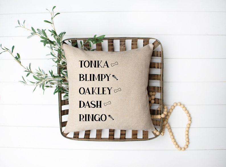 Personalized Pet Pillow Pet Pillow Cover Pet Names Pillow Etsy
