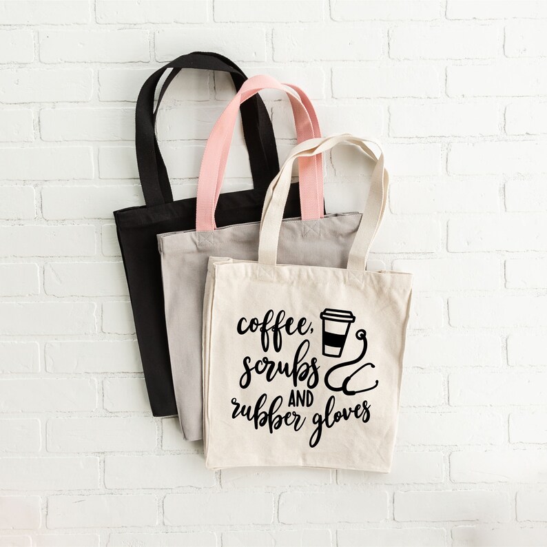 Coffee Scrubs and Rubber Gloves Funny Nurse Tote Christmas Etsy