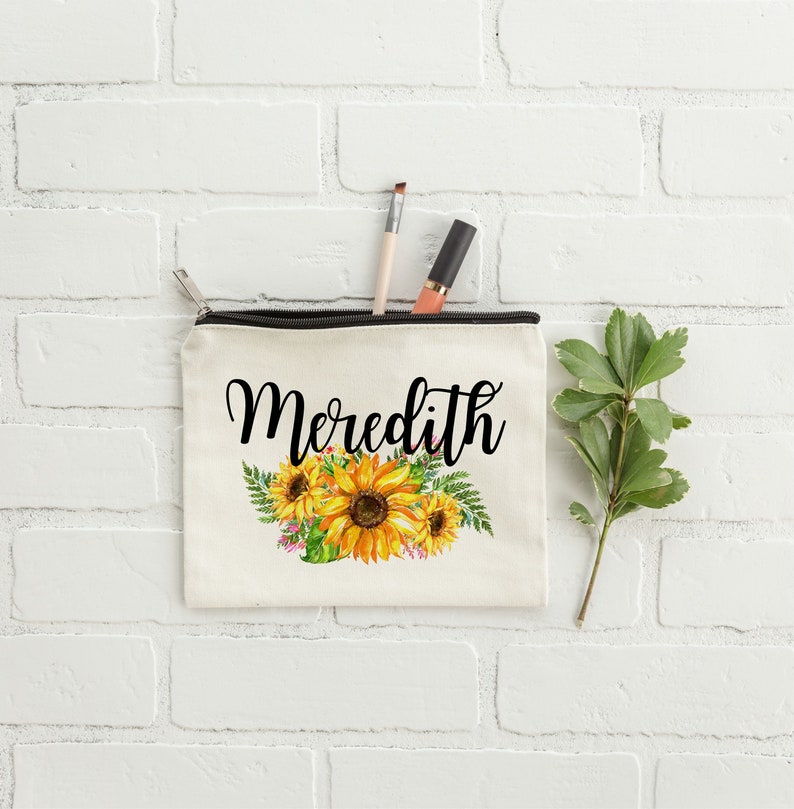 Bride Sunflower Bag Sunflower Wedding Makeup Bag Barn image 0