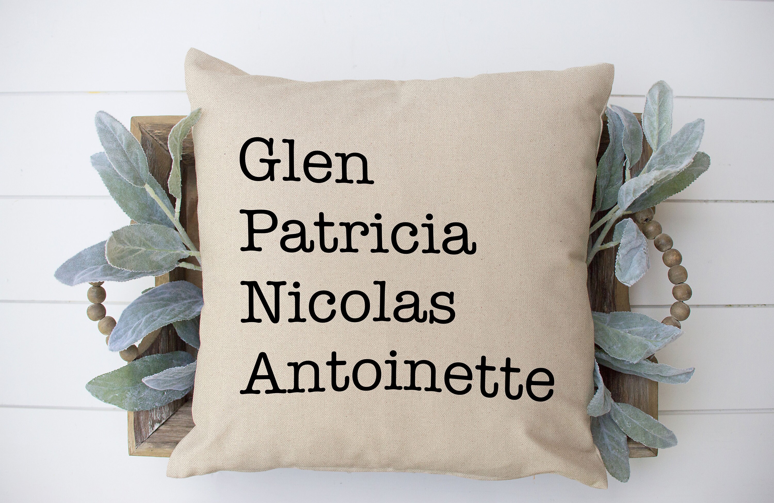 Family Names Throw Pillow Cover Personalized Throw Pillow Etsy