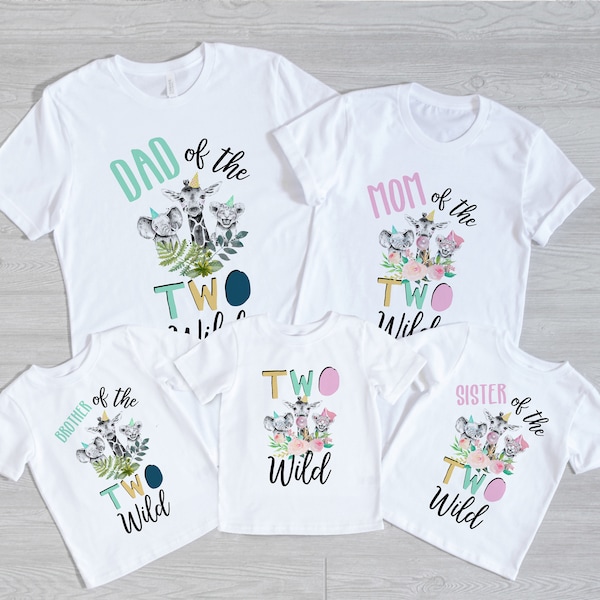 Two Wild Shirt Set, Two Wild Set, 2nd Birthday Shirt, Family Birthday Shirt Set, Girl's Birthday Shirt, Boy's Birthday Shirt, Second