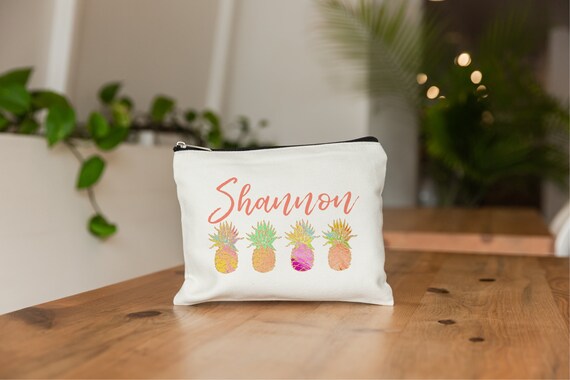 8 Pieces Bridesmaids Makeup Bag Wedding Bridal Makeup Bag Cosmetic Canvas  Bag Matron of Honor Bag Wedding Print Cosmetic Bag for Women Brides  Bridesmaids Wedding Parties(Fresh Pattern)