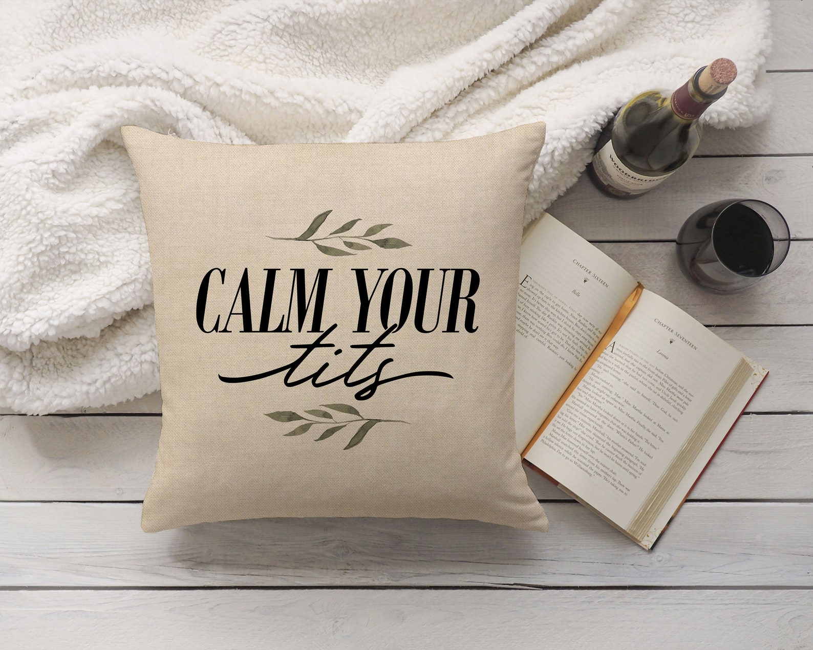 Funny Throw Pillow Cover Funny Dorm Pillow Cover Calm Your Etsy