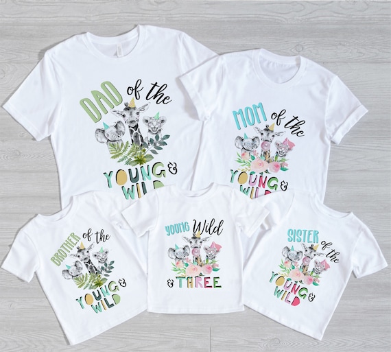 Young Wild and Three Young Wild and Three Set 3rd Birthday Shirt
