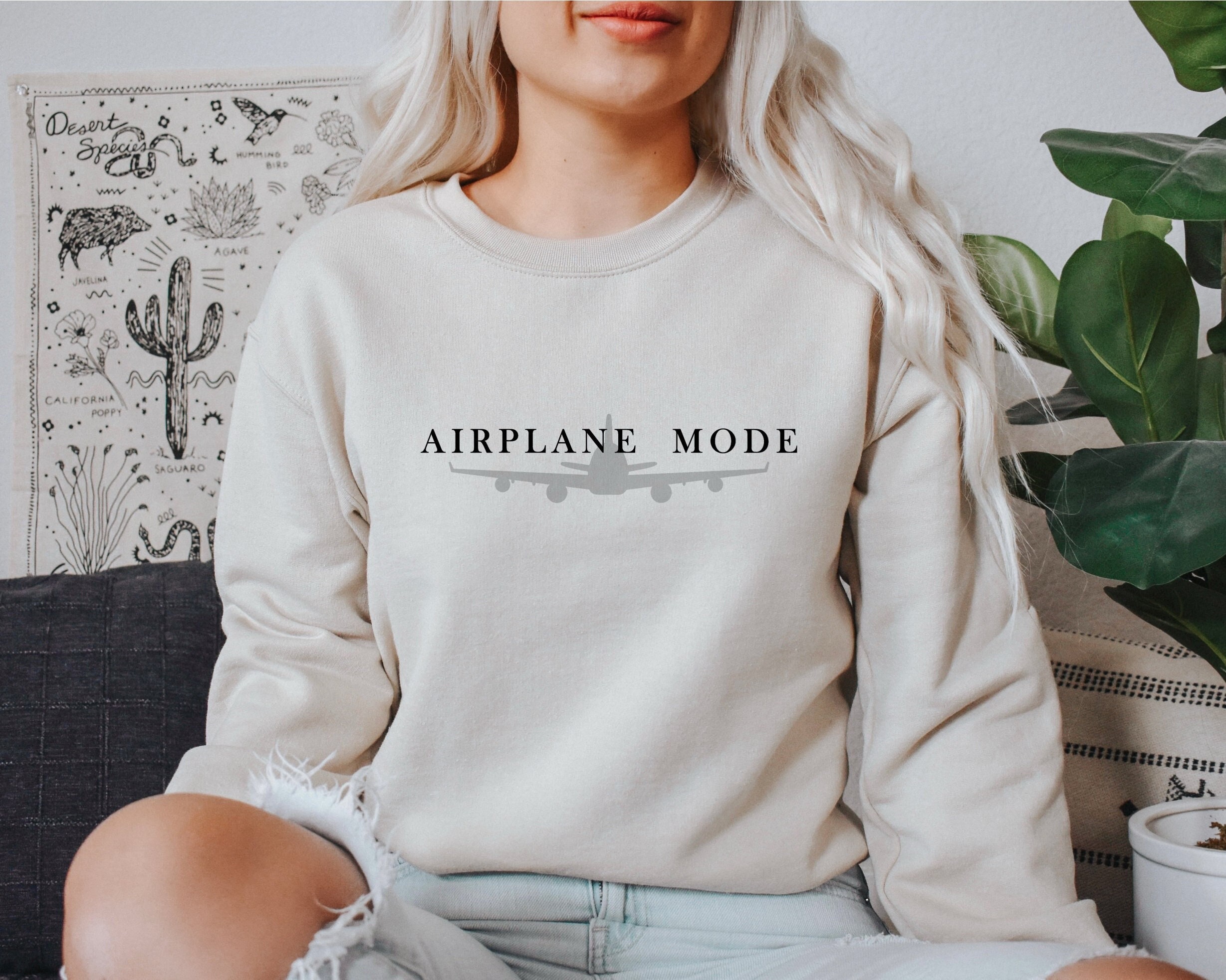 Travel Sweatshirt, Travel Crewneck, Airplane Mode, Traveler