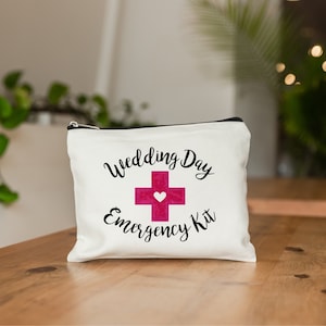 Bride Emergency Kit, Wedding Emergency Bag, Bride Gift, Gift For Bride, Wedding Day Gift, Wedding Day Kit, Bride Emergency Kit, Makeup Bag image 3
